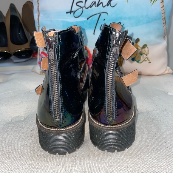 TBA To Be Announced Black Tornasol Strappy Back Zip Heel Boots Size 40 - Picture 5 of 10